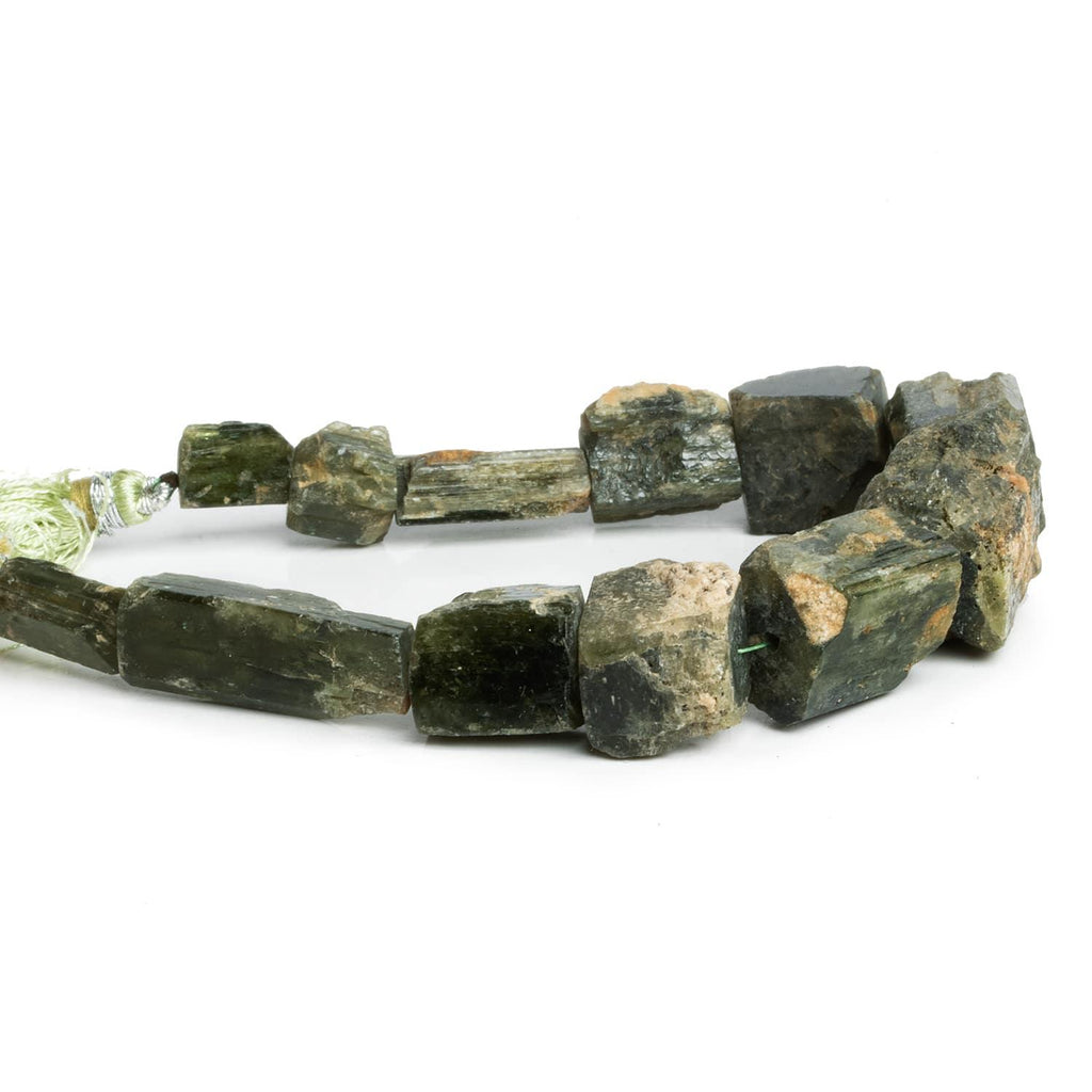 Chrome Diopside Natural Crystals 8 inch 12 beads - The Bead Traders
