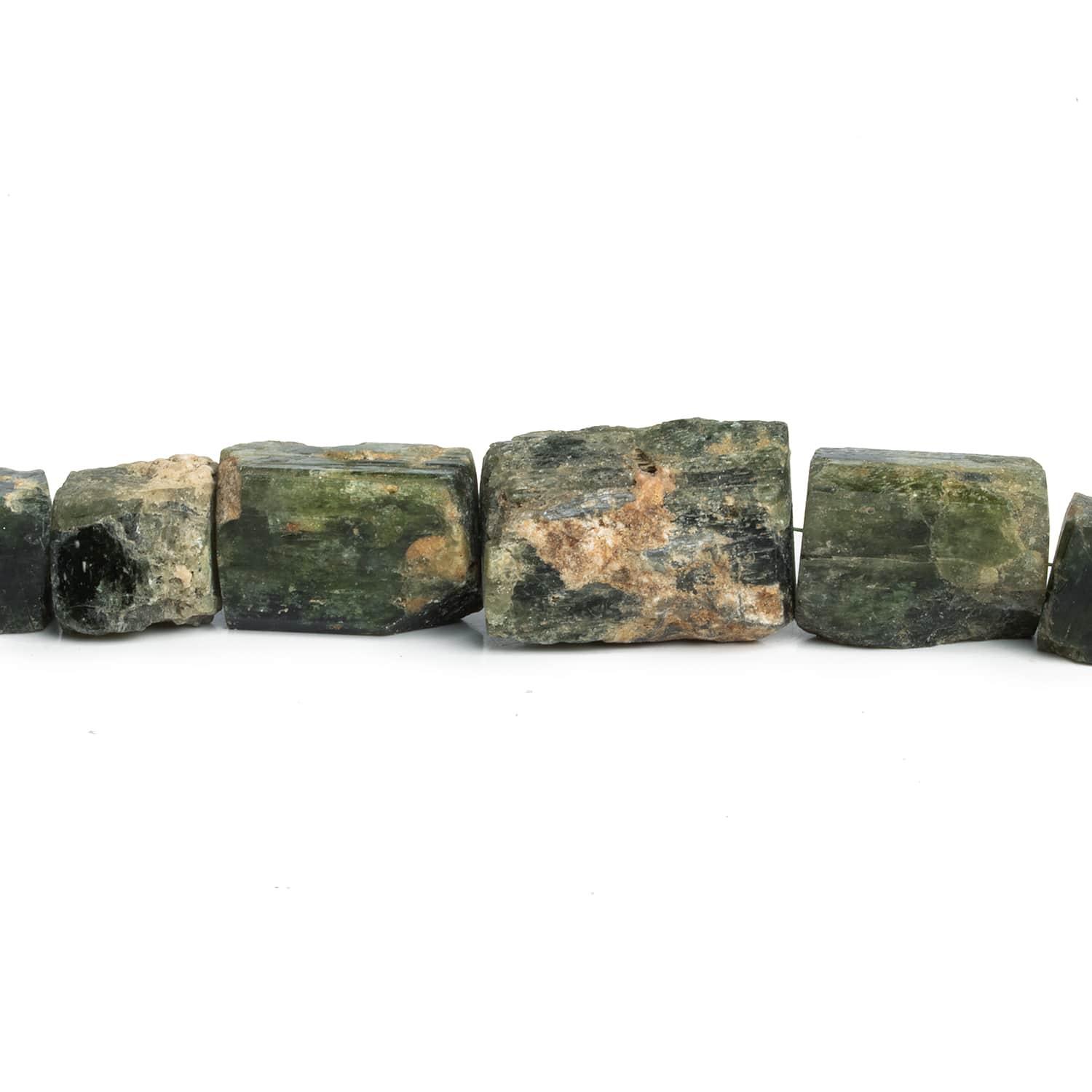 Chrome Diopside Natural Crystals 8 inch 12 beads - The Bead Traders