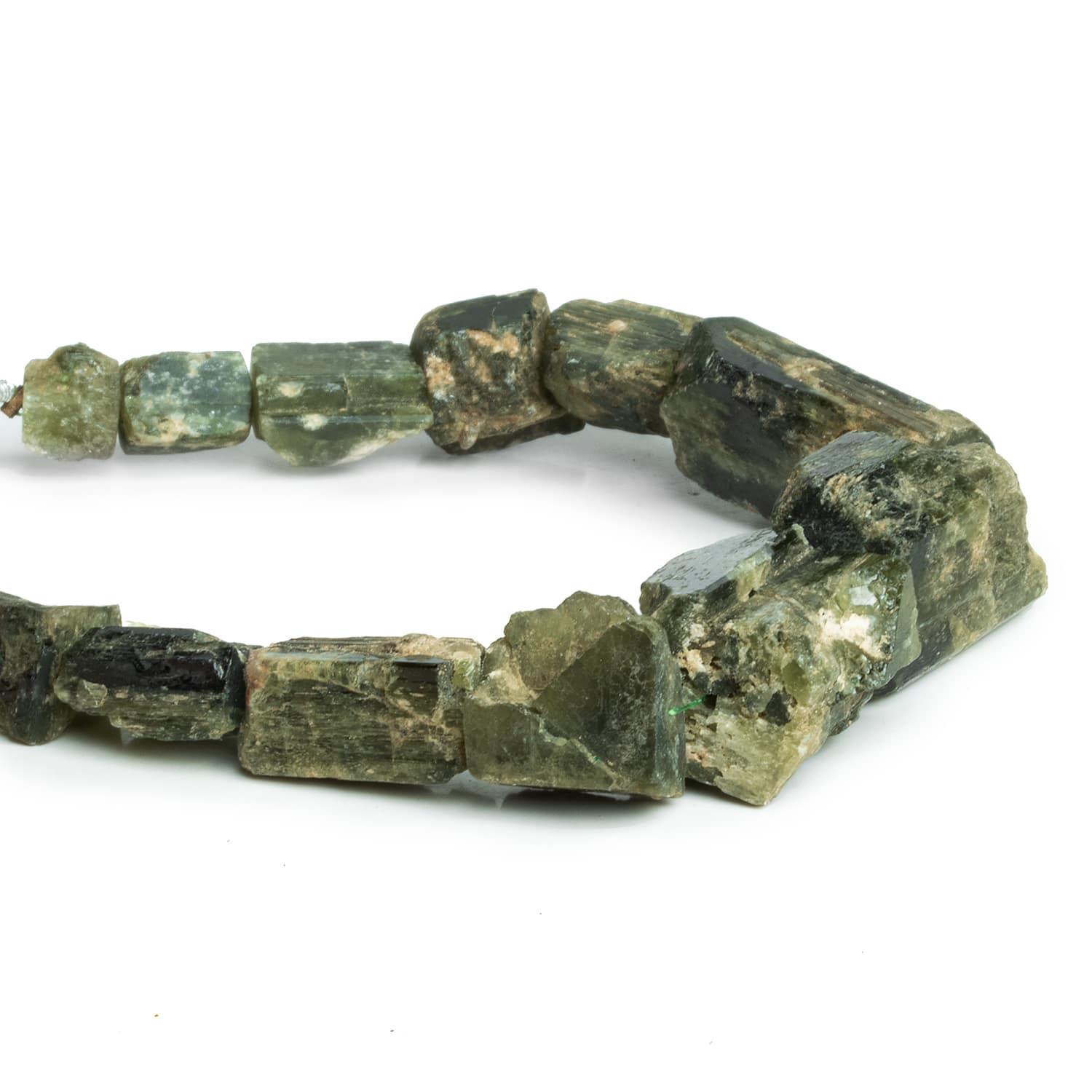 Chrome Diopside Natural Crystals 8 inch 13 beads - The Bead Traders