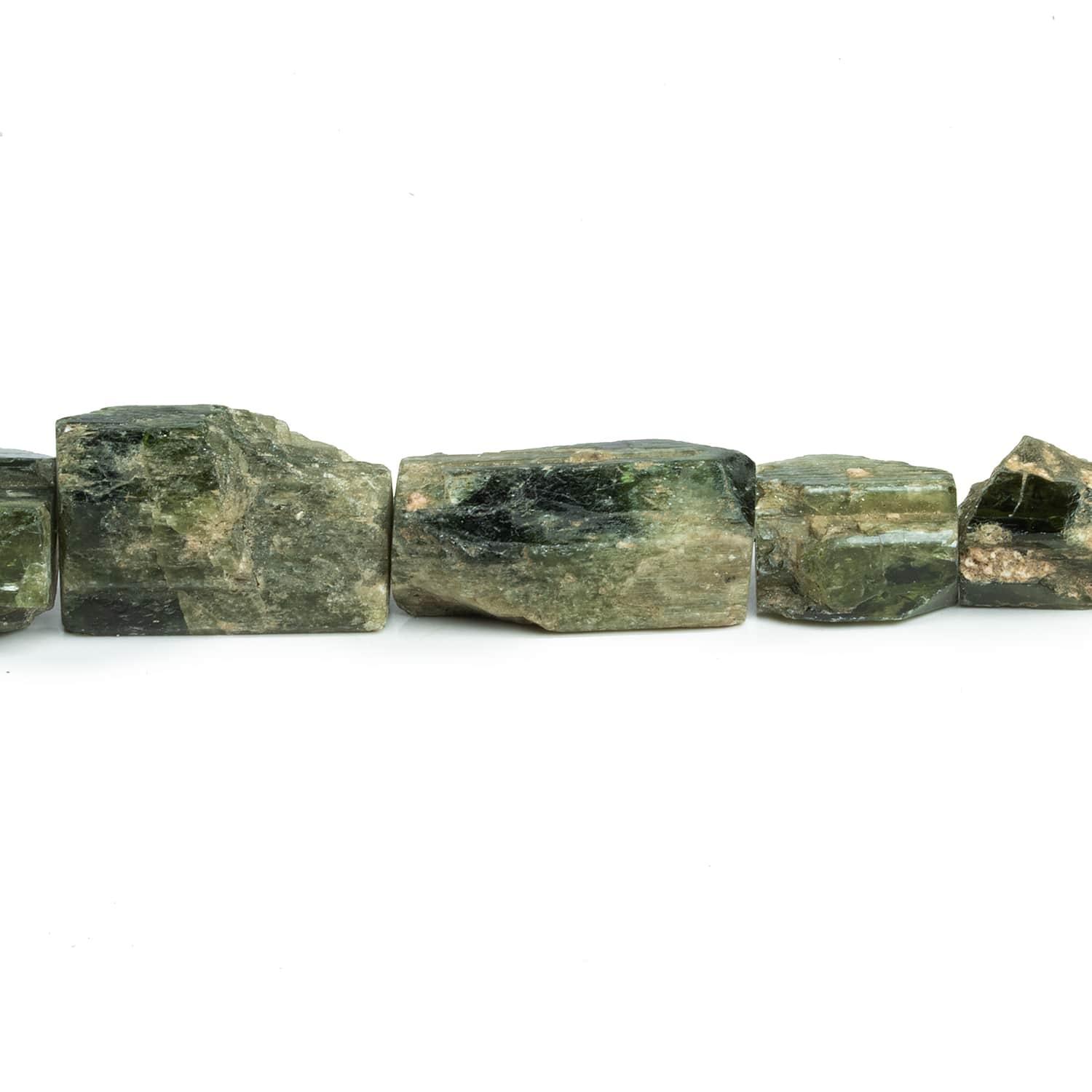 Chrome Diopside Natural Crystals 8 inch 13 beads - The Bead Traders
