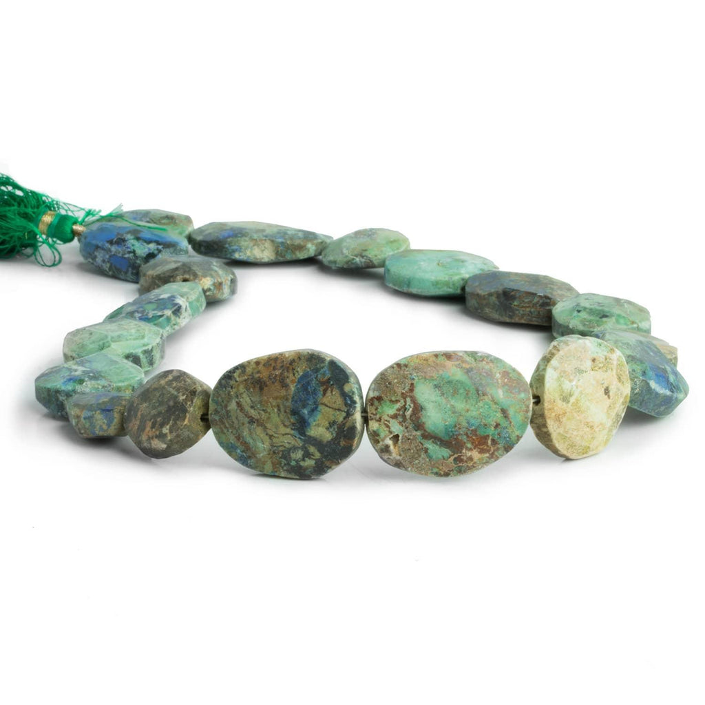 Chrysocolla Faceted Nuggets 16 inch 17 beads - The Bead Traders
