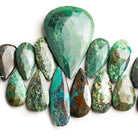 Chrysocolla Faceted Pear Beads 8 inch 36 pieces - The Bead Traders