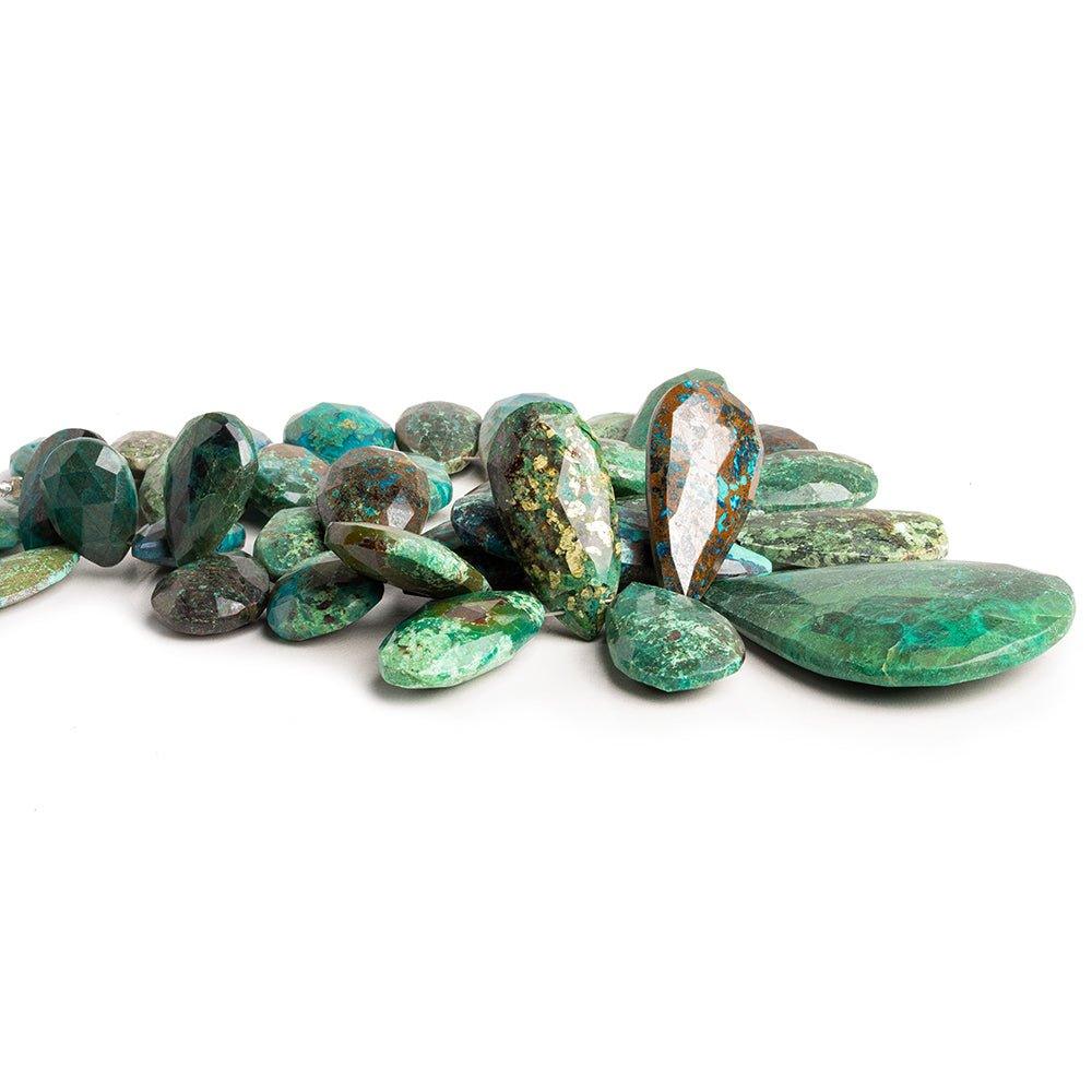Chrysocolla Faceted Pear Beads 8 inch 36 pieces - The Bead Traders