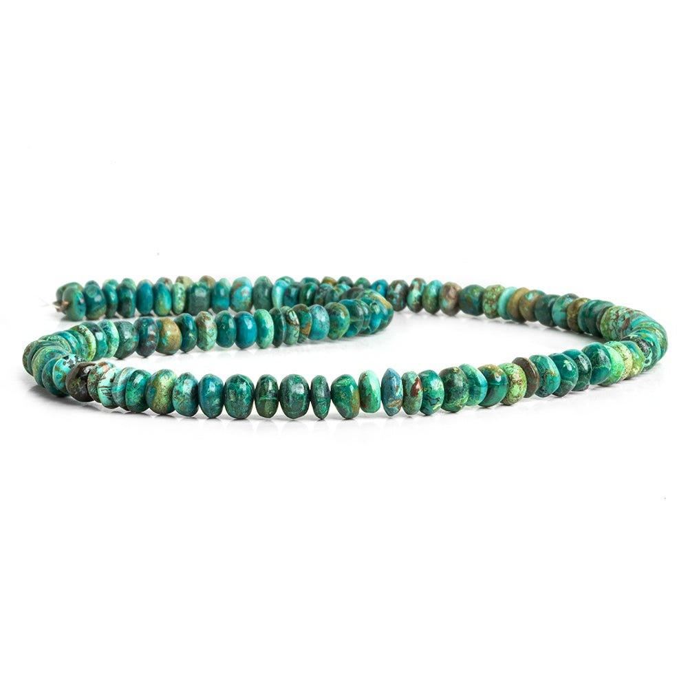 Chrysocolla Plain Rondelle Beads 16 inch 120 pieces - The Bead Traders
