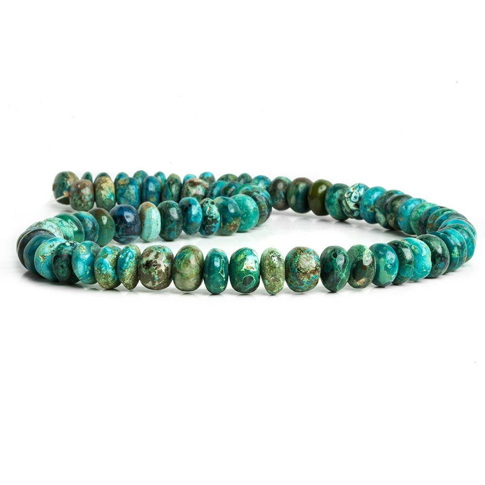 Chrysocolla Plain Rondelle Beads 16 inch 70 pieces - The Bead Traders