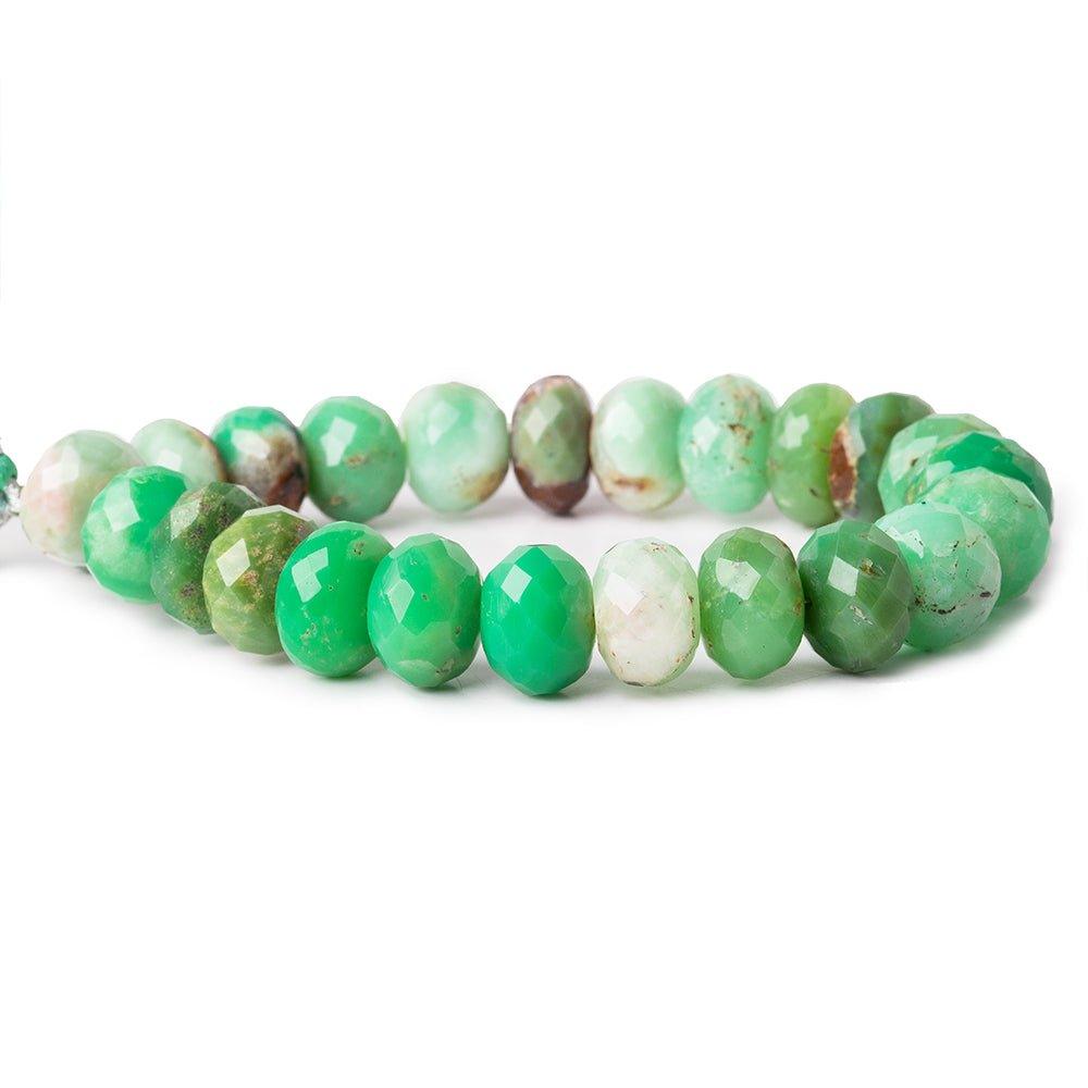 Chrysoprase and Matrix faceted rondelles 13-13.5mm 8 inch 24 beads - The Bead Traders