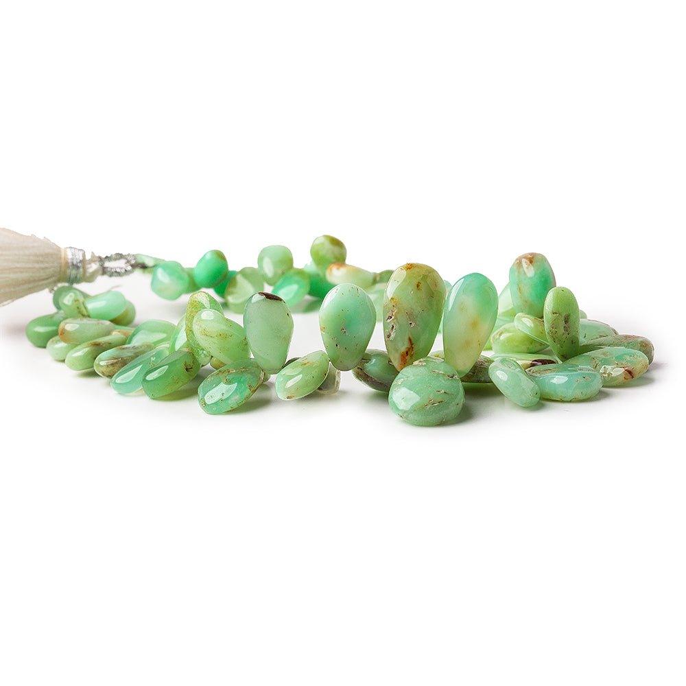 Chrysoprase Beads Plain Pears, 7x5mm-15x9mm, 8" length, 55 pcs - The Bead Traders