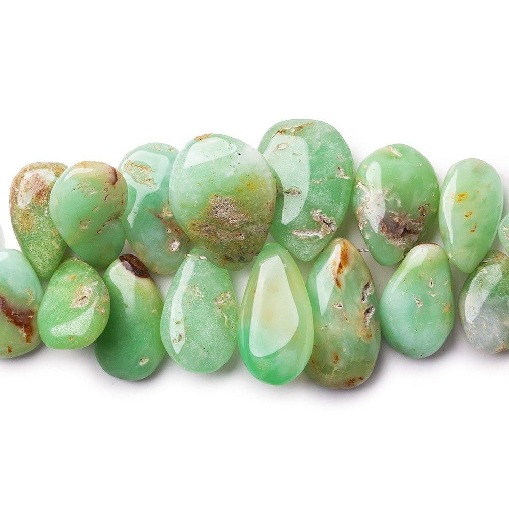Chrysoprase Beads Plain Pears, 7x5mm-15x9mm, 8" length, 55 pcs - The Bead Traders