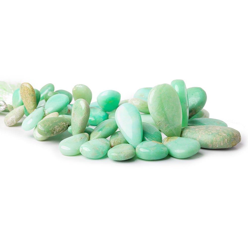 Chrysoprase Beads Plain Pears 9x7-18x16mm, 7.75" length, 45 pcs - The Bead Traders