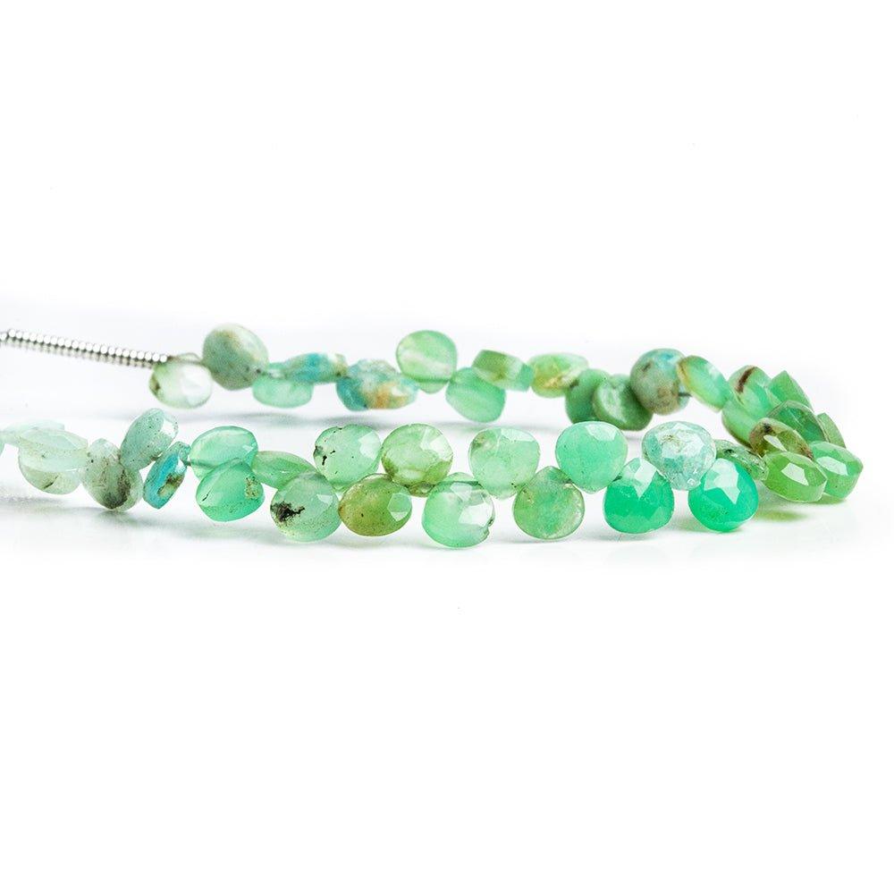 Chrysoprase Faceted Heart Beads 5 inch 50 pieces - The Bead Traders