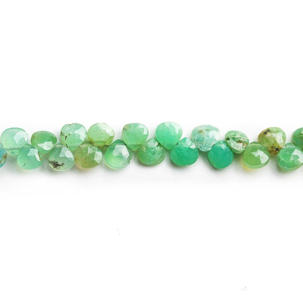Chrysoprase Faceted Heart Beads 5 inch 50 pieces - The Bead Traders
