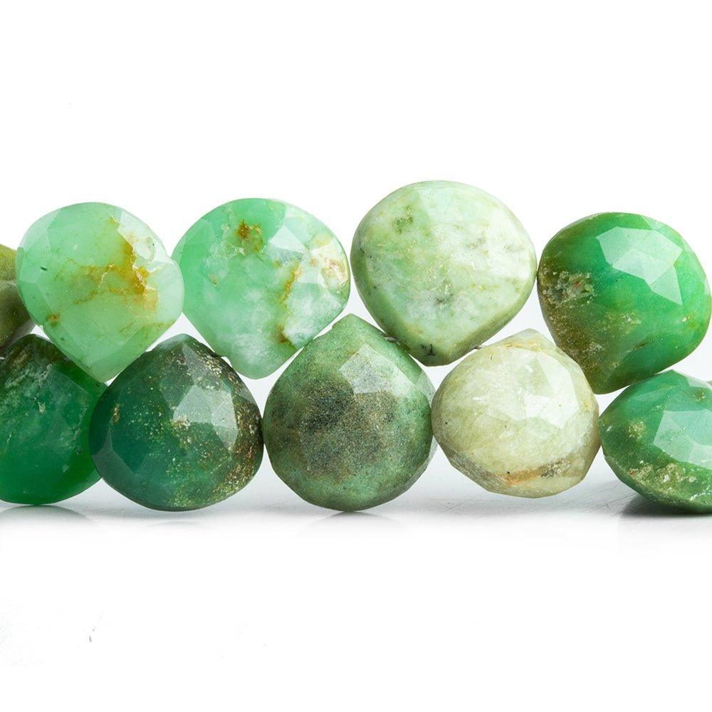 Chrysoprase Faceted Heart Beads 9.5 inch 51 pieces - The Bead Traders