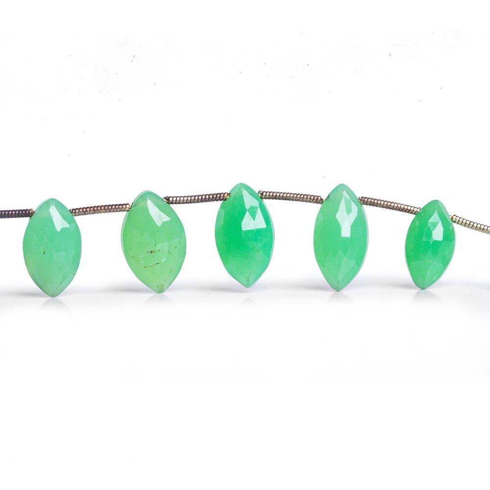 Chrysoprase Faceted Marquise Beads 7.5 inch 15 pieces - The Bead Traders