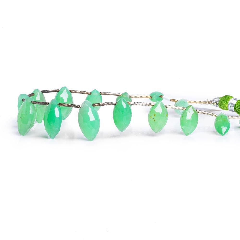 Chrysoprase Faceted Marquise Beads 7.5 inch 15 pieces - The Bead Traders