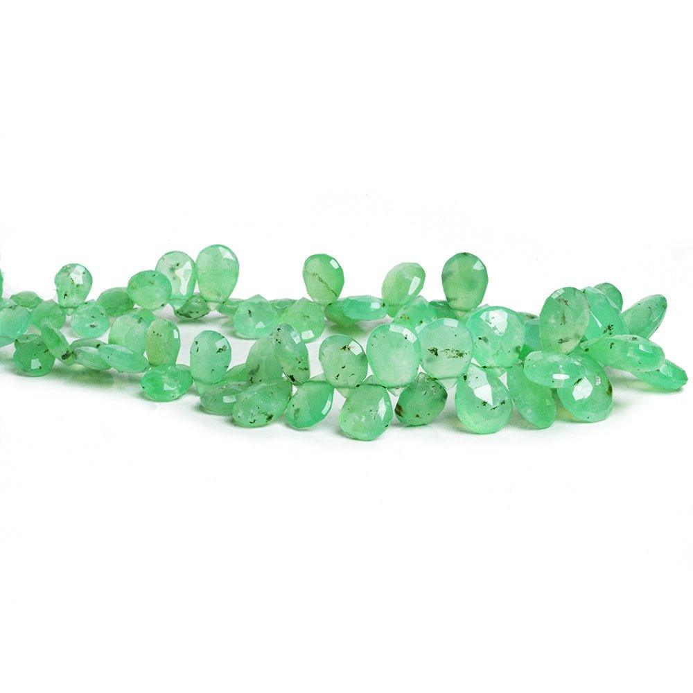 Chrysoprase Faceted Pear Beads 9 inch 65 pieces - The Bead Traders