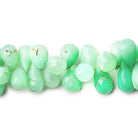 Chrysoprase faceted tear drop briolette 8 inch 67 beads 8x5-12x7mm - The Bead Traders