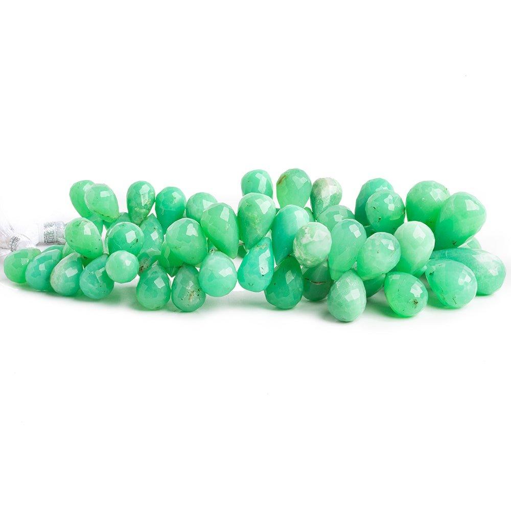 Chrysoprase Faceted Teardrop Beads 8 inch 63 pieces - The Bead Traders