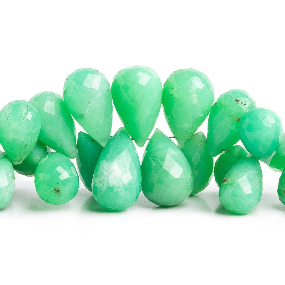 Chrysoprase Faceted Teardrop Beads 8 inch 63 pieces - The Bead Traders