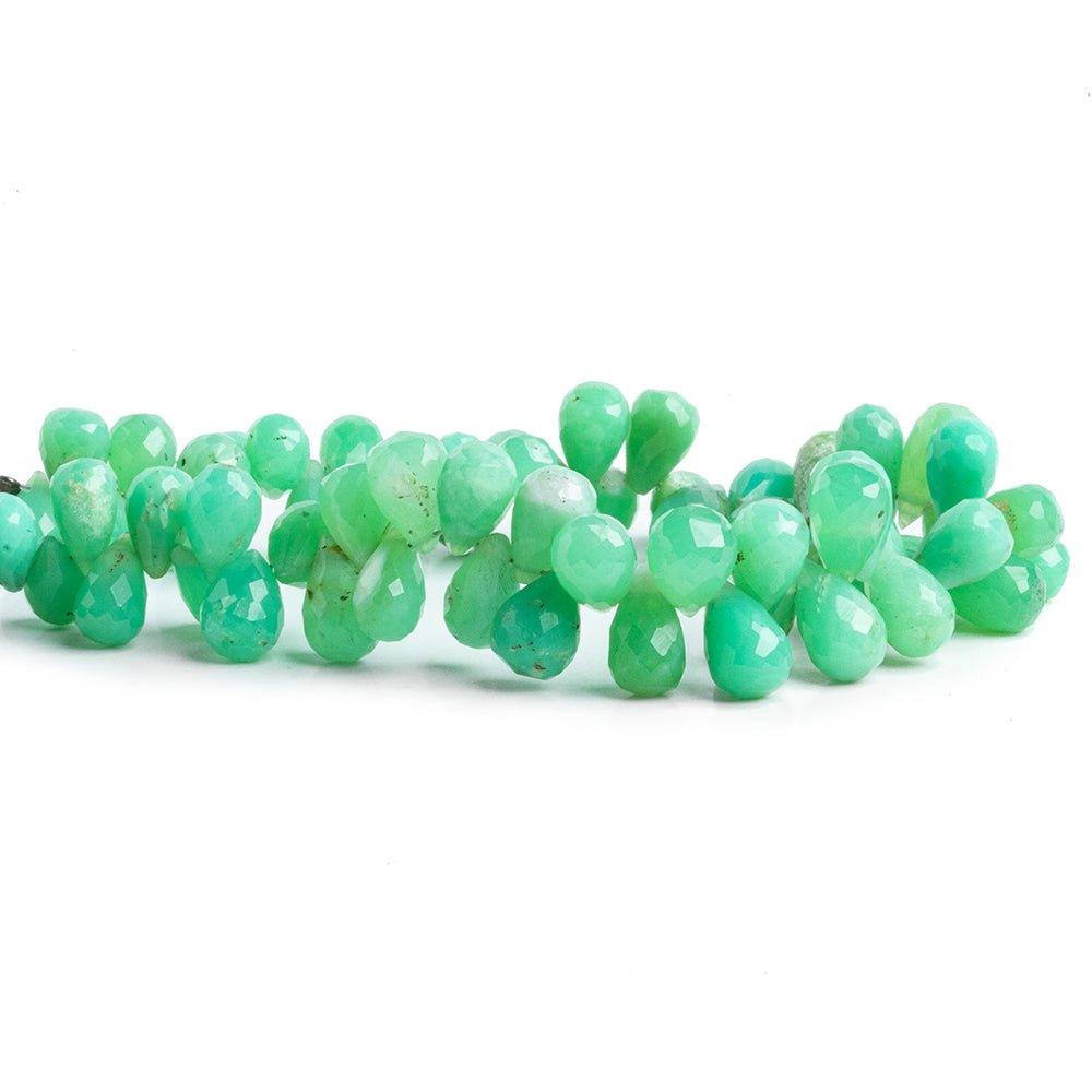 Chrysoprase Faceted Teardrop Beads 8 inch 65 pieces - The Bead Traders