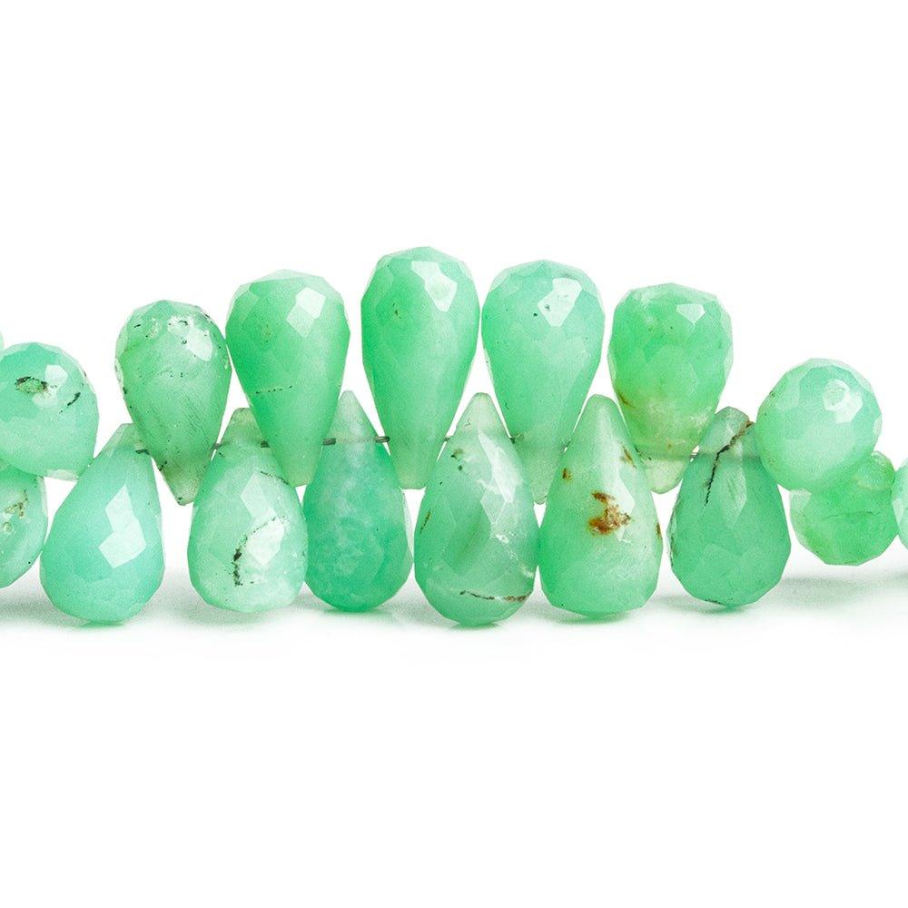 Chrysoprase Faceted Teardrop Beads 8 inch 75 pieces - The Bead Traders