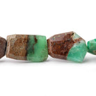Chrysoprase & Matrix Faceted Nuggets 14 inch 12 Beads - The Bead Traders