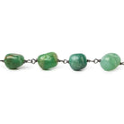 Chrysoprase plain nugget Black Gold .925 Silver Chain by the foot 21 beads A - The Bead Traders