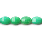 Chrysoprase straight drill checkerboard faceted nuggets 8 inch 19 beads 7x6-9x7mm - The Bead Traders