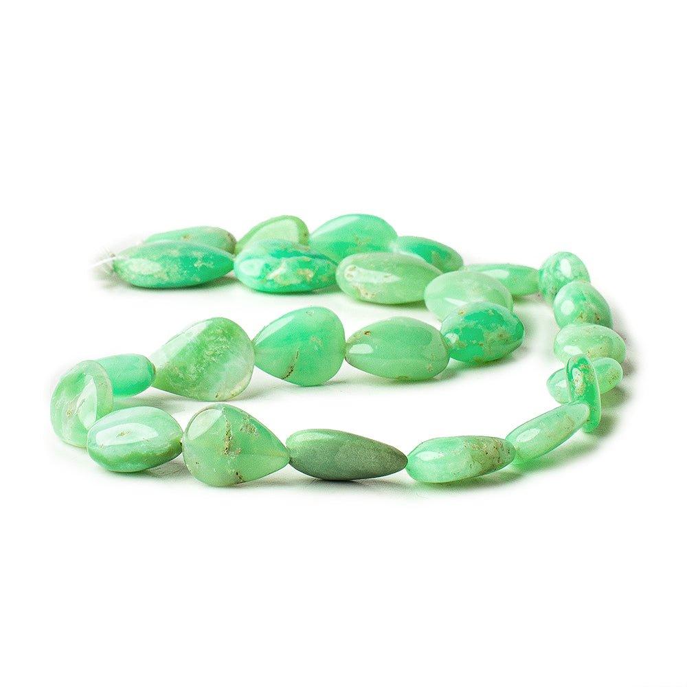 Chrysoprase straight drilled plain pears 14 inch 25 beads 8x7.5-14x8mm approximate - The Bead Traders