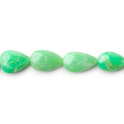 Chrysoprase straight drilled plain pears 14 inch 25 beads 8x7.5-14x8mm approximate - The Bead Traders