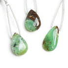 Chrysoprase w/ Matrix Plain Pear Focal Bead 1 Piece - The Bead Traders