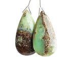 Chrysoprase with Matrix Faceted Pear Focal Beads Set of 2 Pieces - The Bead Traders