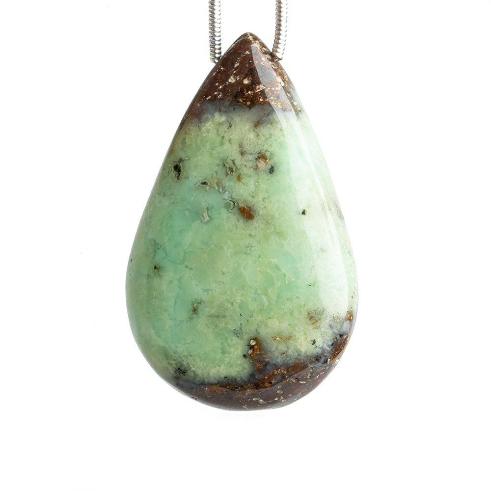 Chrysoprase with Matrix Plain Pear Focal Bead 1 Piece - The Bead Traders