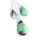 Chrysoprase with Matrix Plain Pear Focal Beads 3 Pieces - The Bead Traders