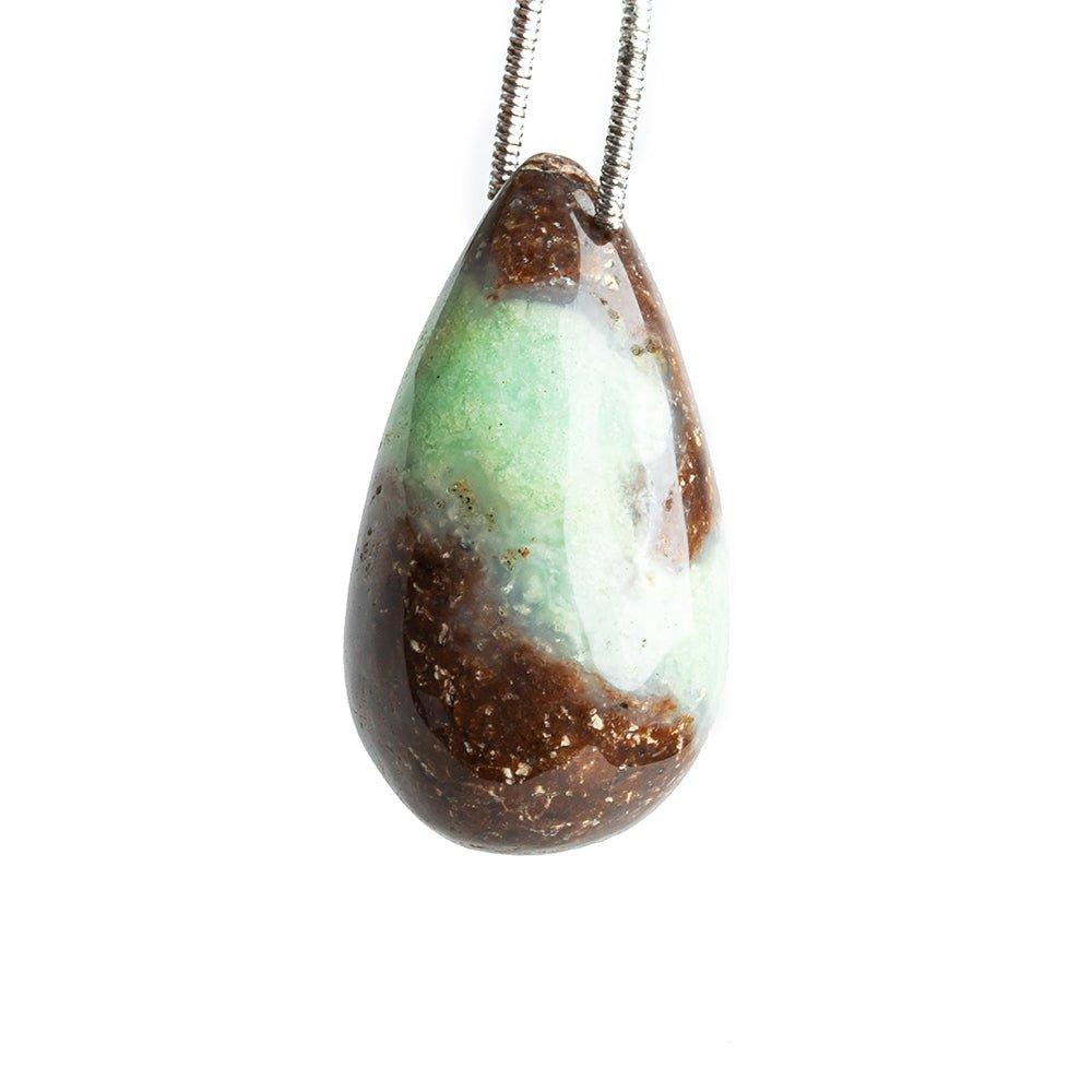 Chrysoprase with Matrix Plain Teardrop Focal Bead 1 Piece - The Bead Traders