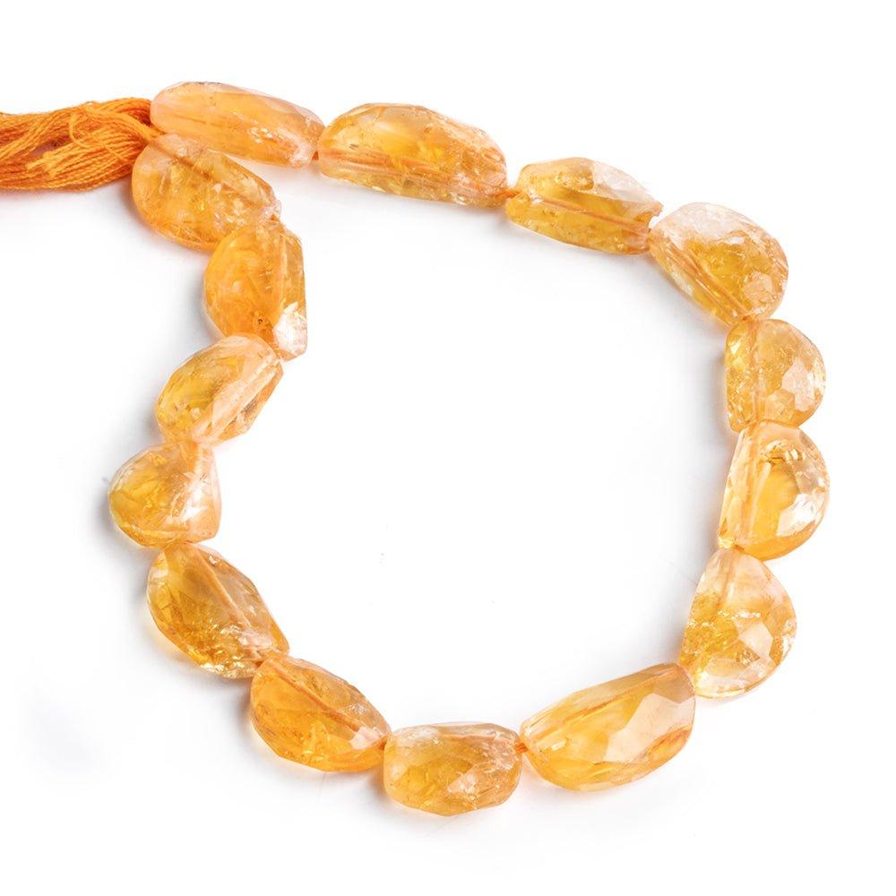 Citrine Faceted Half-Moon Beads 8 inch 15 pieces