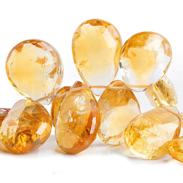 Citrine Faceted Pear Beads 8 inch 34 pieces