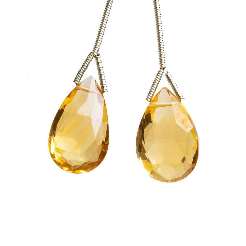 Citrine Faceted Pear Focal Beads 2 Pieces - The Bead Traders