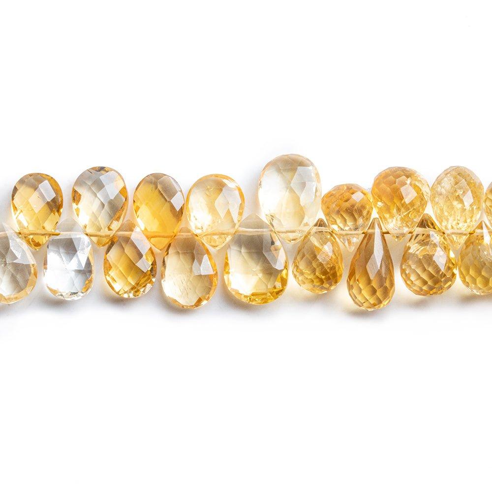 Citrine Faceted Pear & Teardrop Beads 8 inch 75 pieces - The Bead Traders