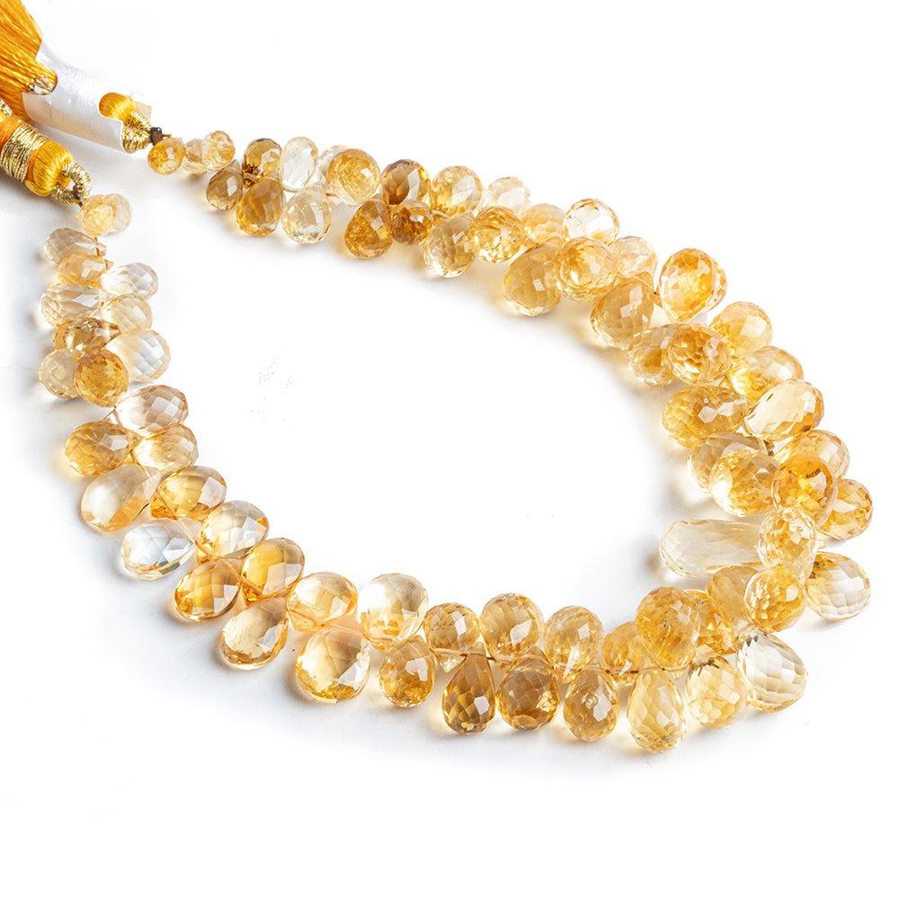 Citrine Faceted Pear & Teardrop Beads 8 inch 75 pieces - The Bead Traders