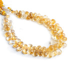 Citrine Faceted Pear & Teardrop Beads 8 inch 75 pieces - The Bead Traders