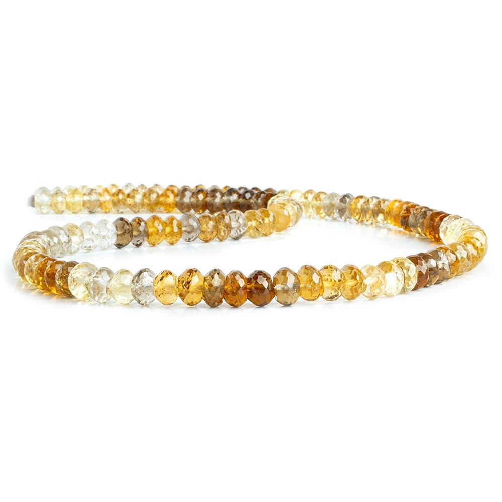 Citrine Faceted Rondelle Beads 16 inch 110 pieces - The Bead Traders