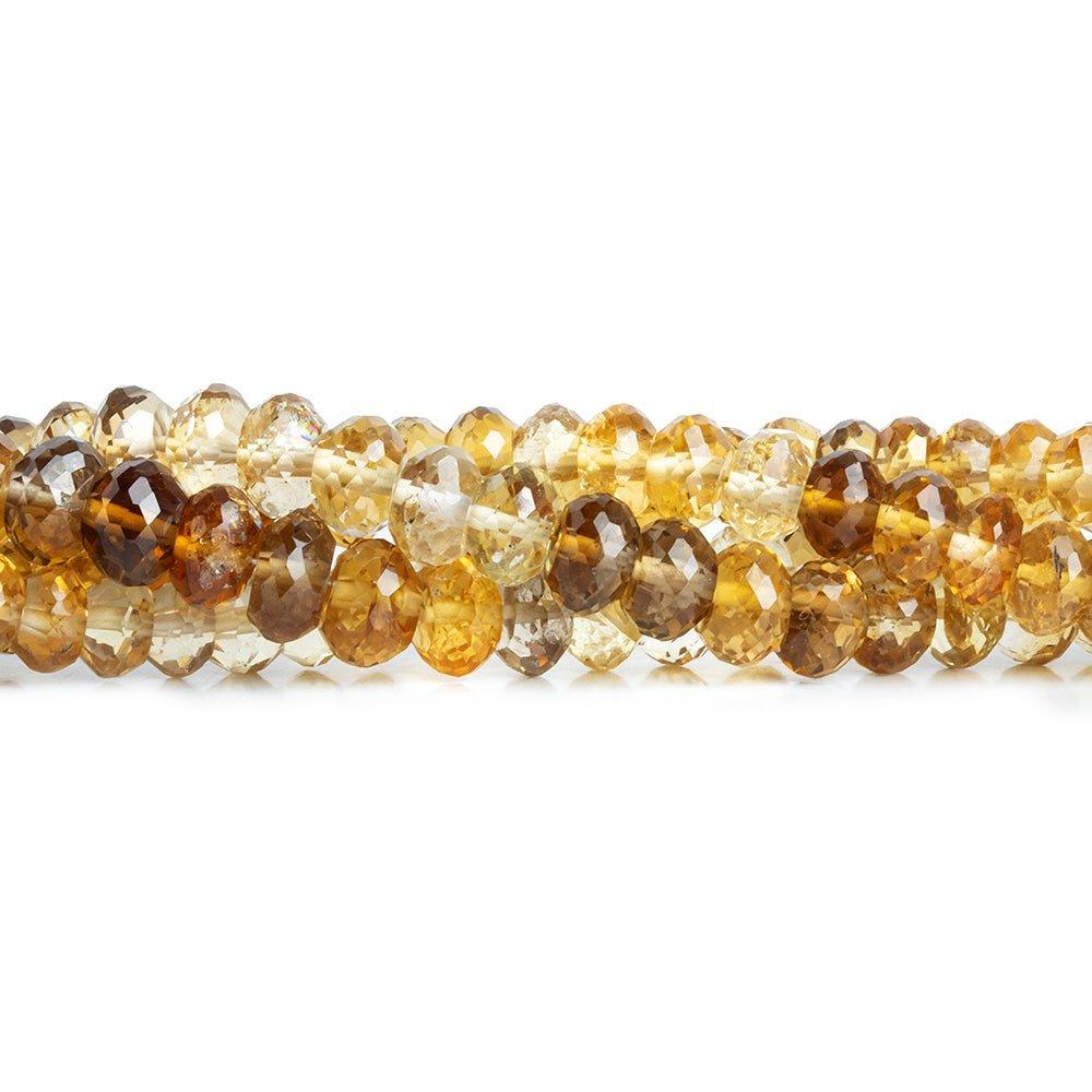 Citrine Faceted Rondelle Beads 16 inch 110 pieces - The Bead Traders