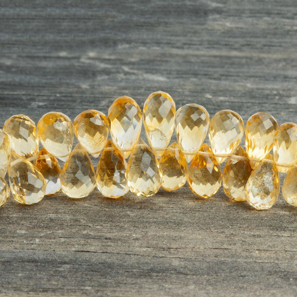 Citrine Faceted Teardrops 7 inch 70 beads - The Bead Traders