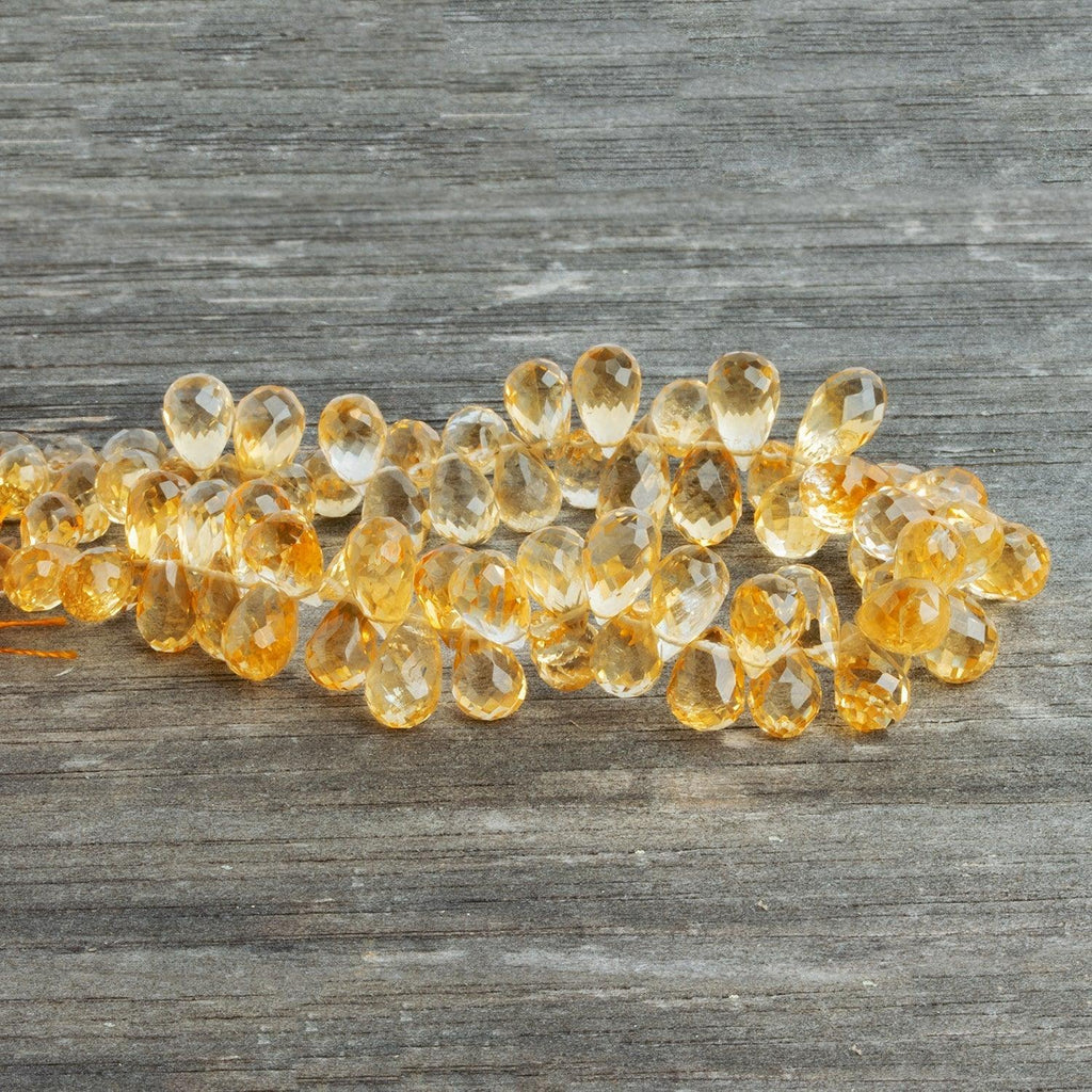 Citrine Faceted Teardrops 7 inch 70 beads - The Bead Traders