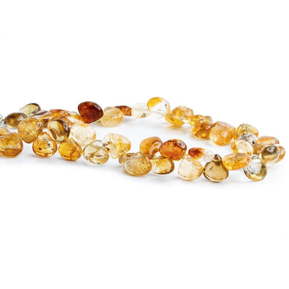 Citrine Plain Heart Beads 8 inch 43 pieces - The Bead Traders