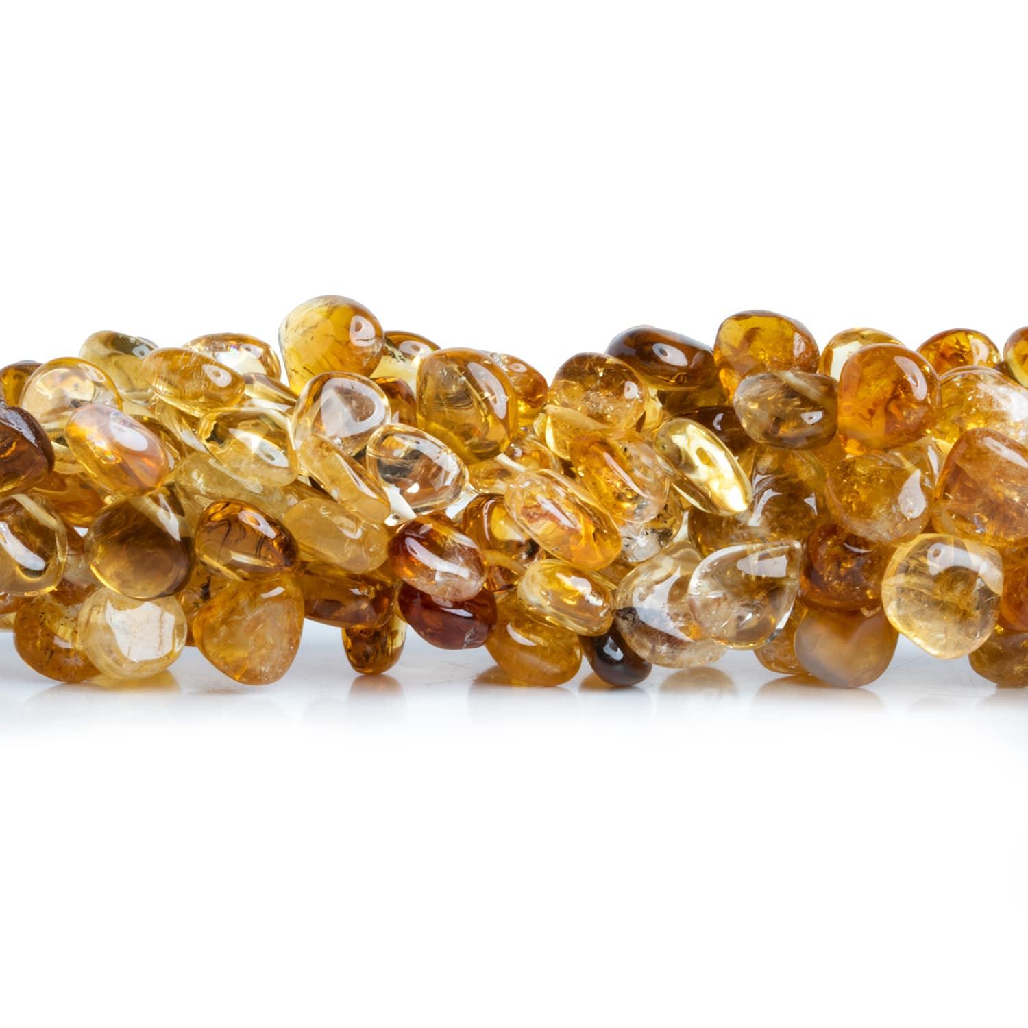 Citrine Plain Hearts 8 inch 44 beads - The Bead Traders