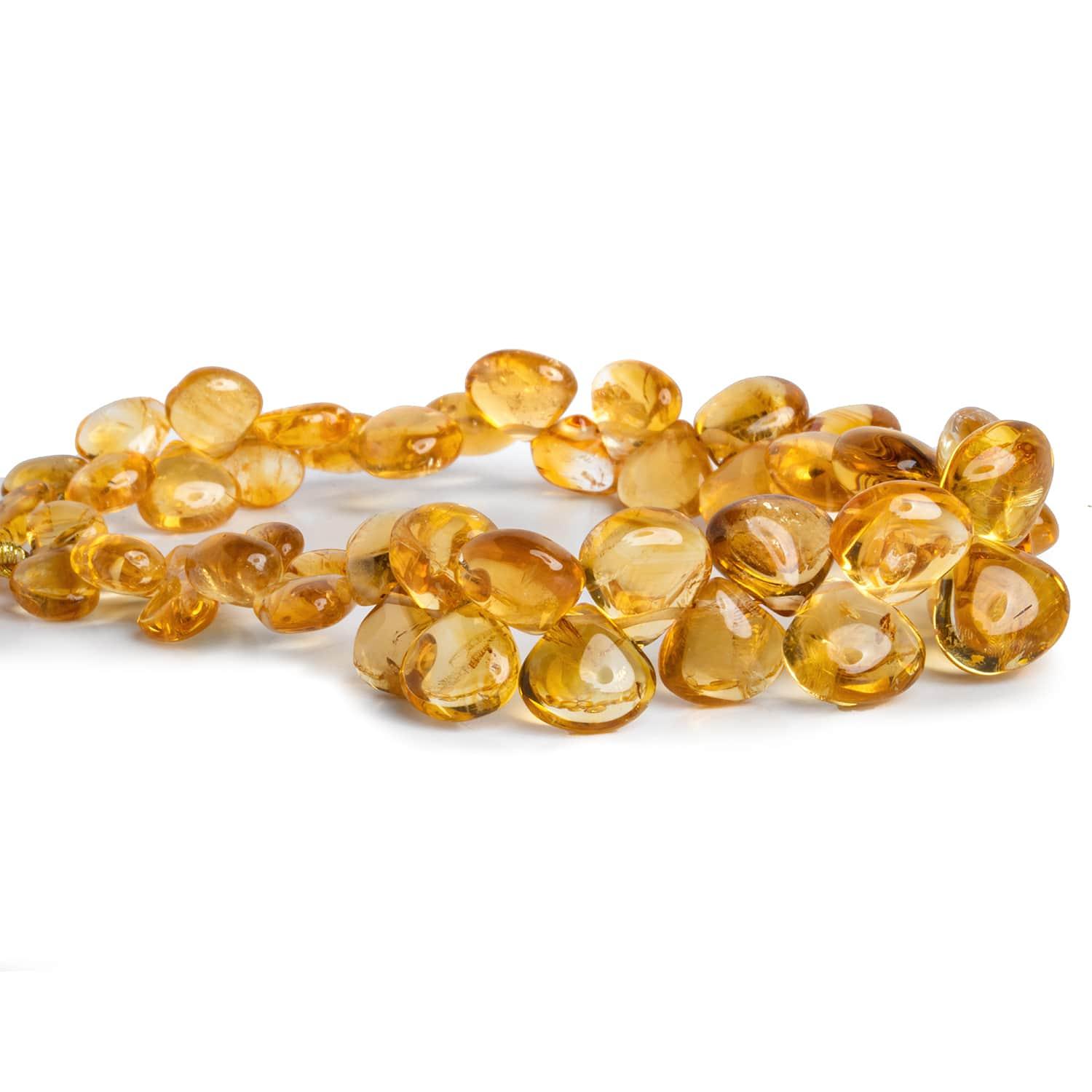 Citrine Plain Hearts 8 inch 45 beads - The Bead Traders