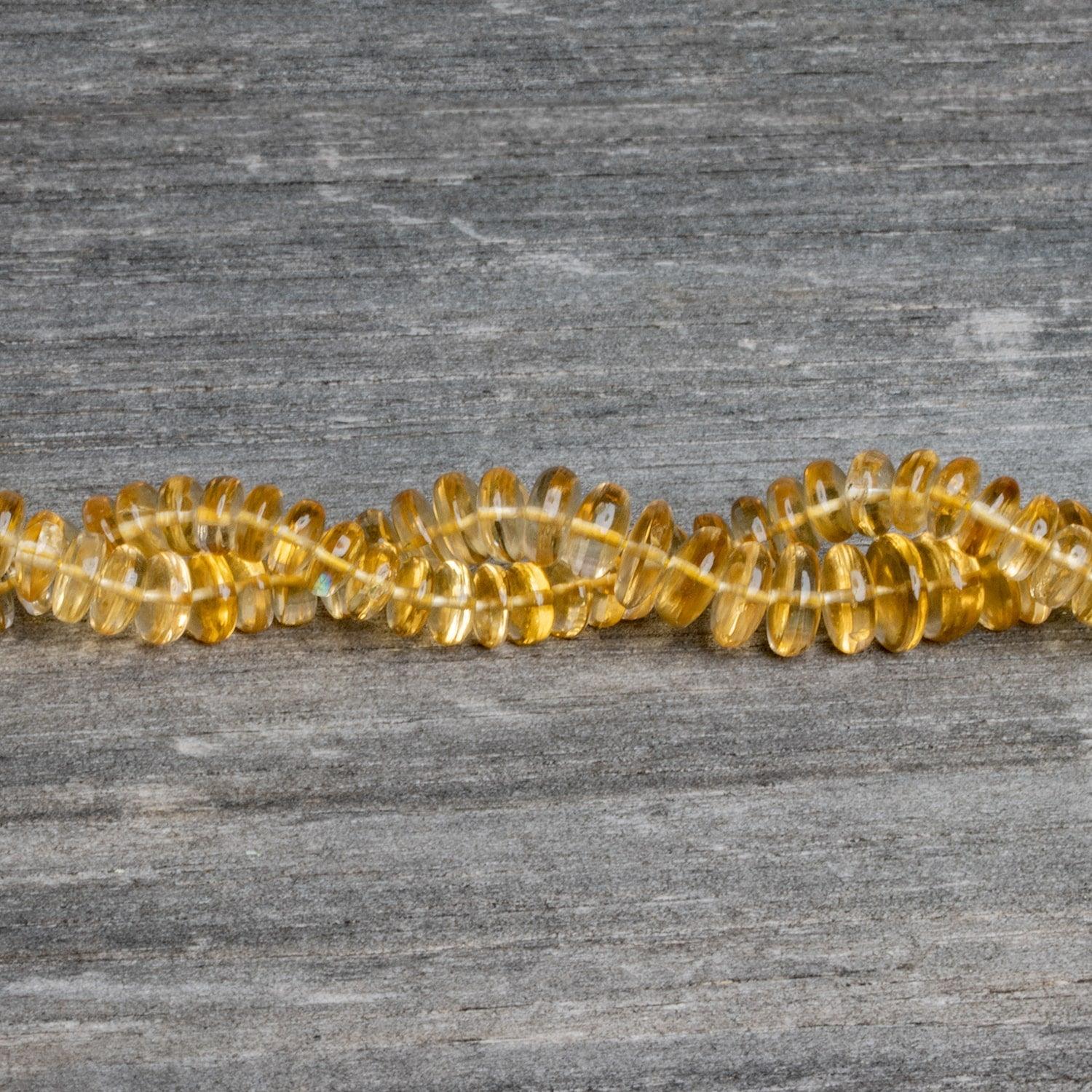 Citrine Plain Rondelles 19 inch 150 beads AA - The Bead Traders