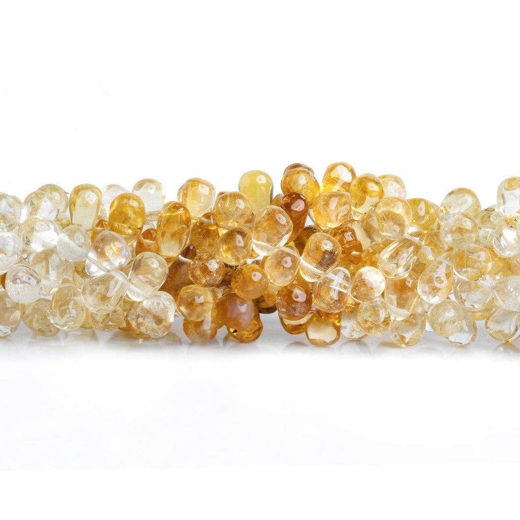 Citrine Plain Teardrops 8 inch 55 beads - The Bead Traders