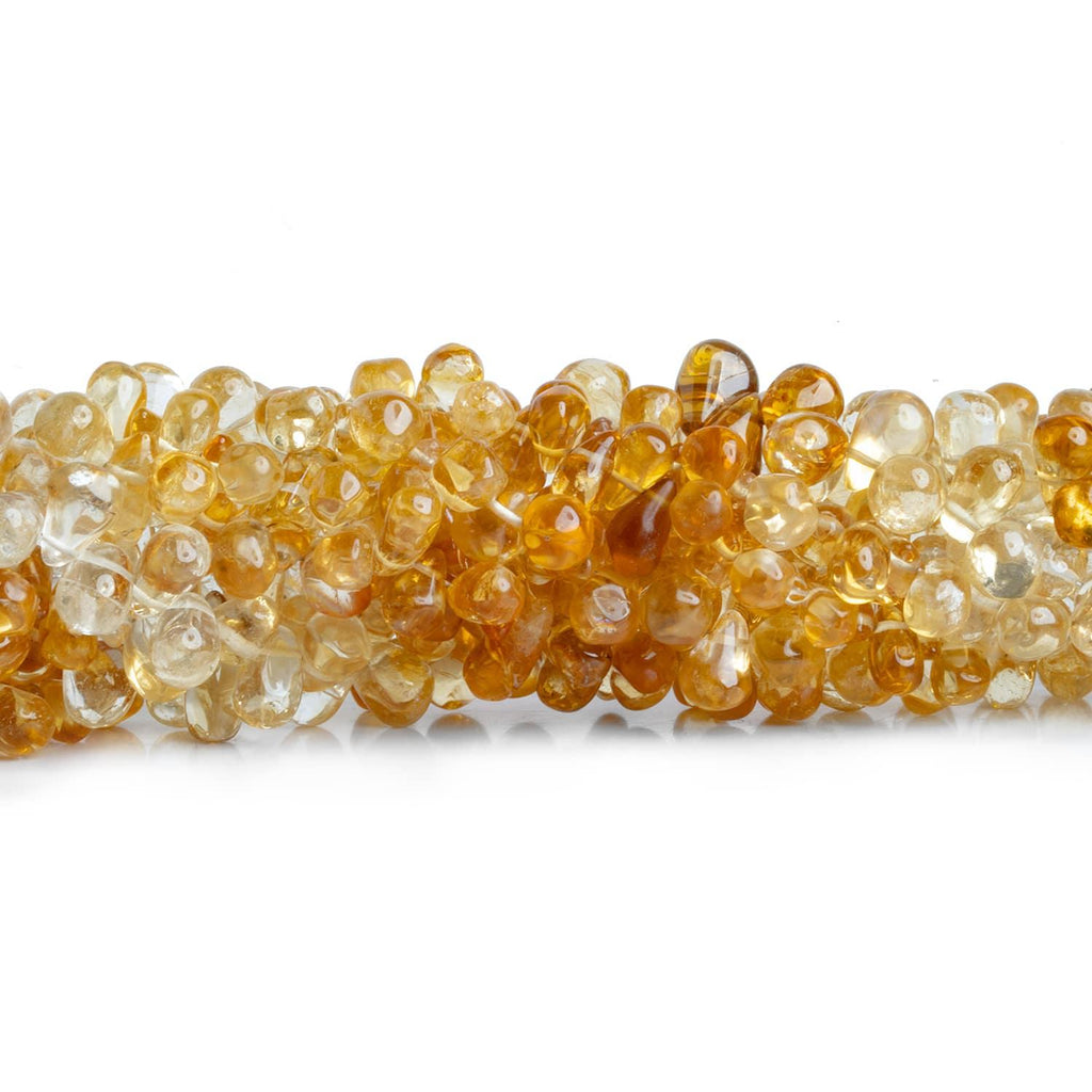 Citrine Plain Teardrops 8 inch 59 beads - The Bead Traders